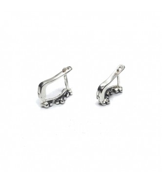 E000803 Genuine Sterling Silver Stylish Earrings Flowers Solid Hallmarked 925 Handmade